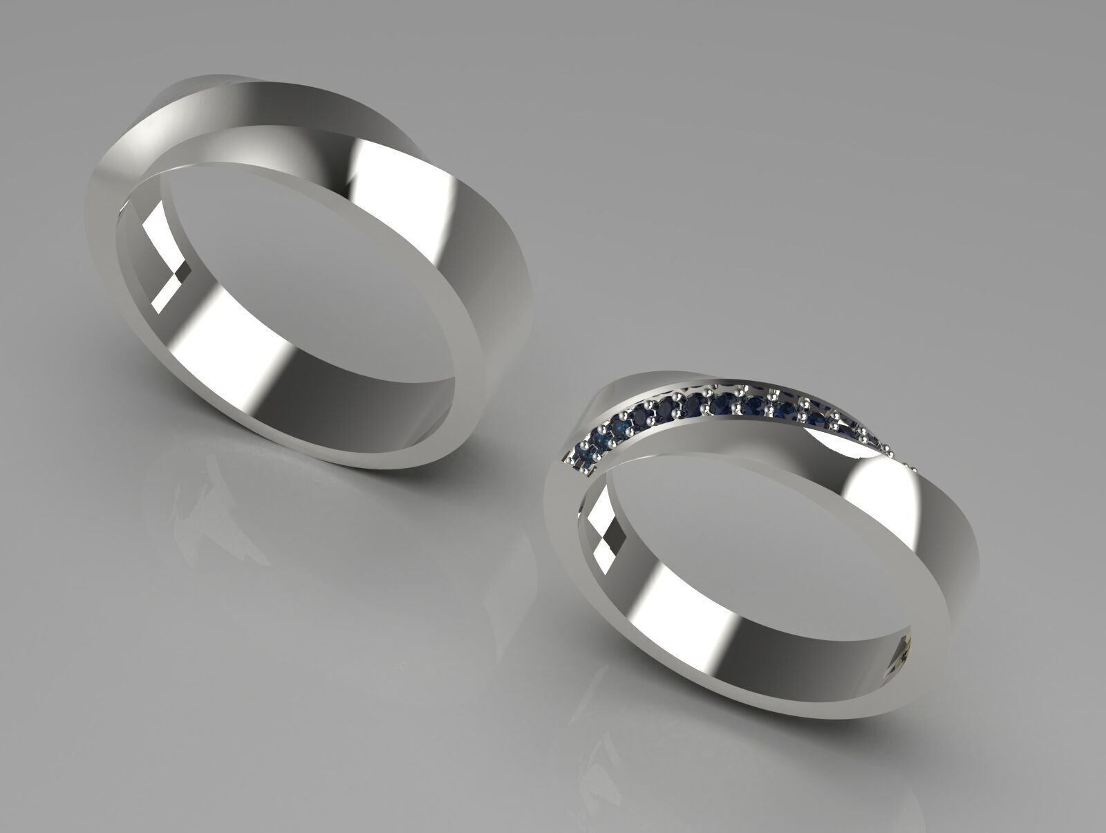 wedding couple ring cr0044 3D print model_14