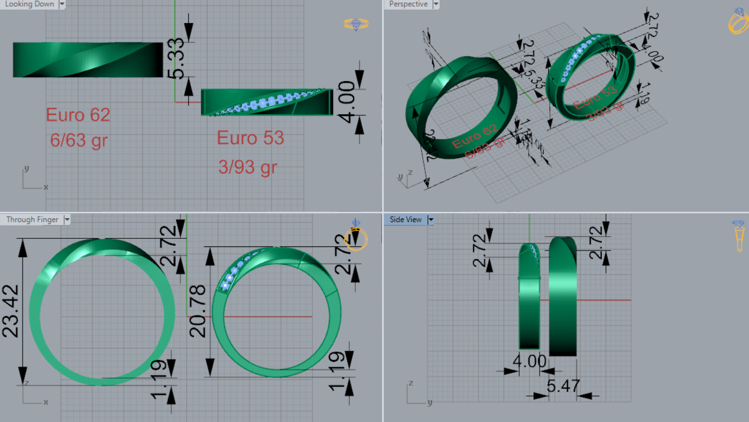wedding couple ring cr0044 3D print model_8
