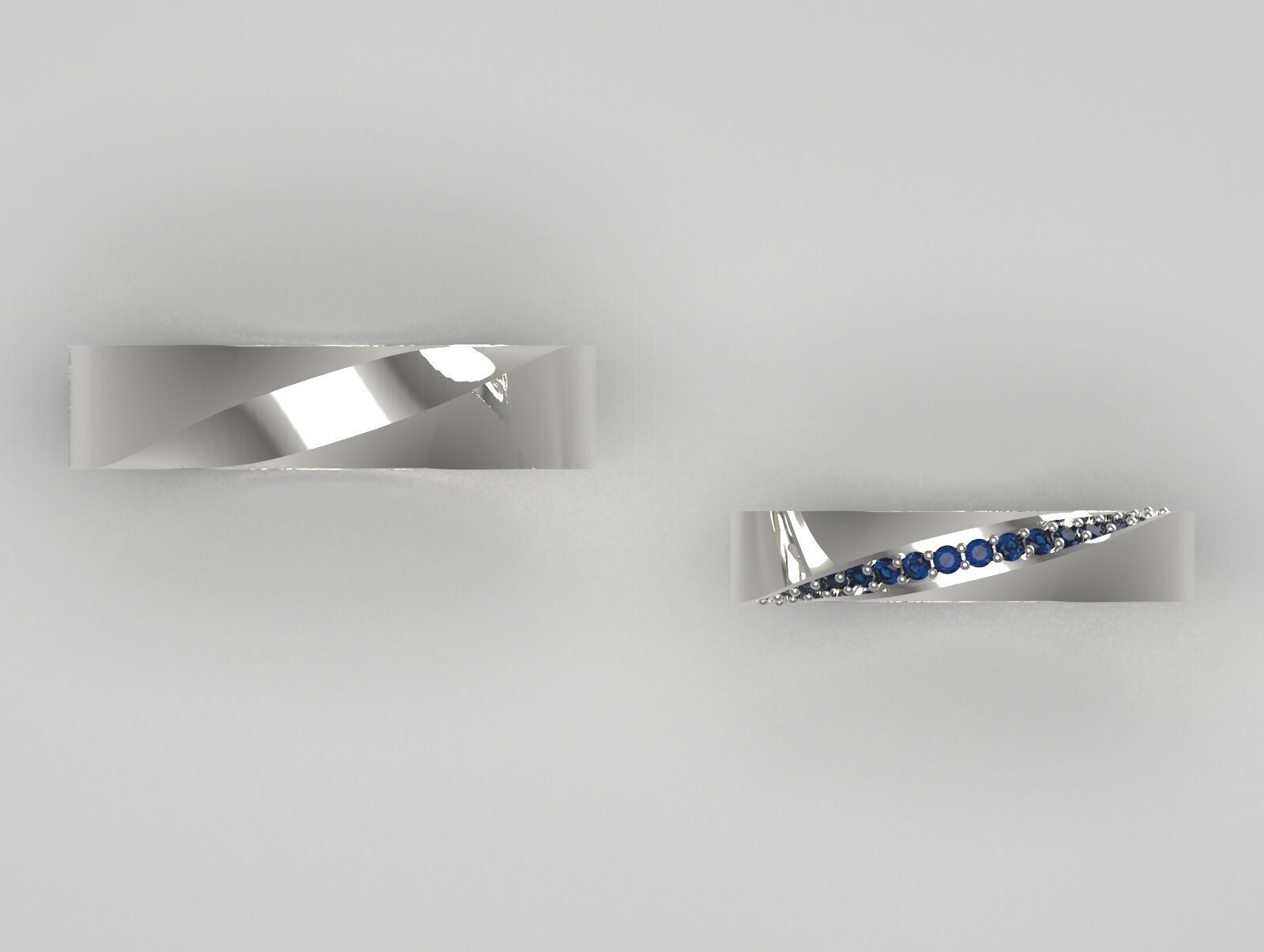 wedding couple ring cr0044 3D print model_13