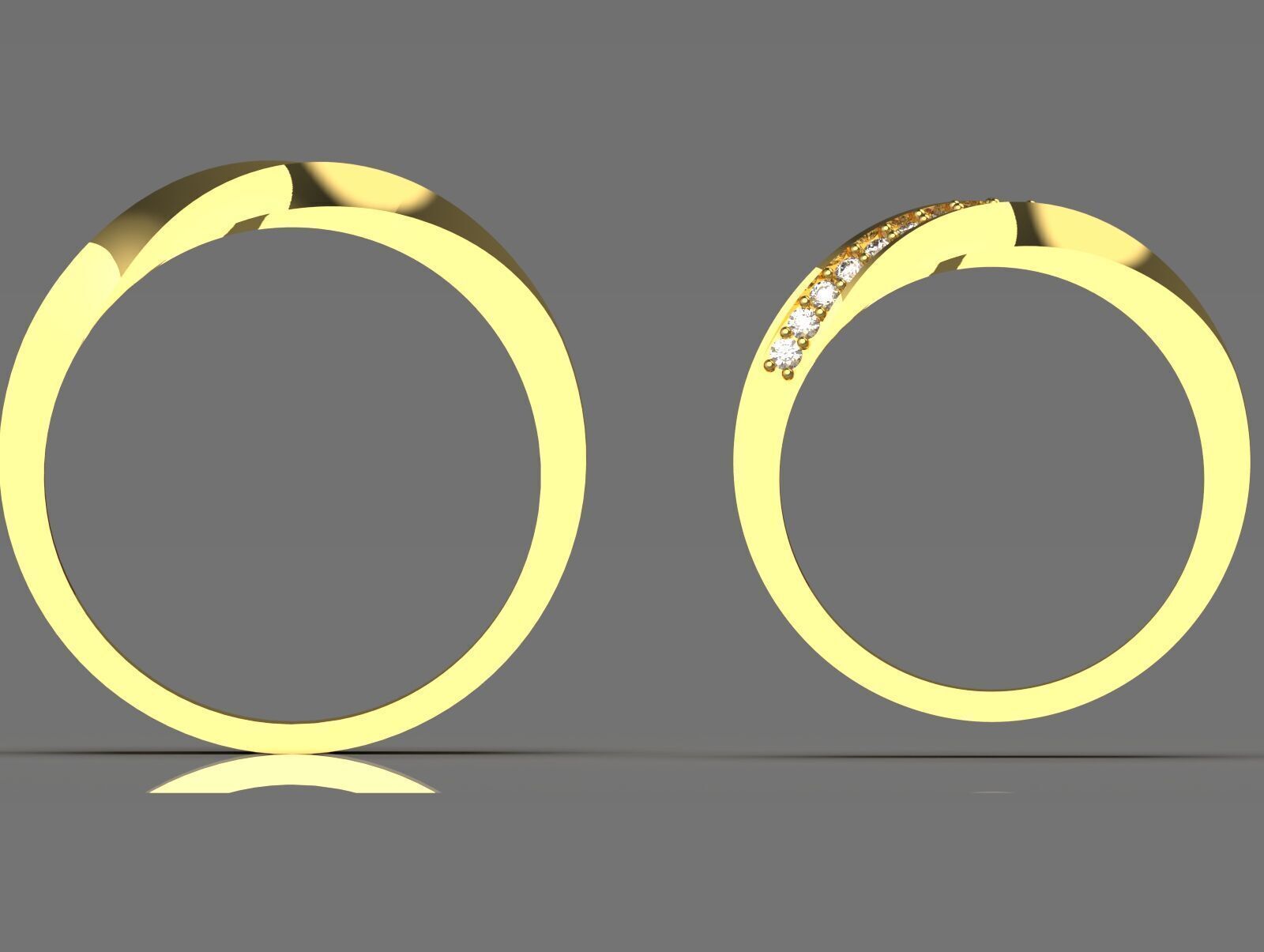 wedding couple ring cr0044 3D print model_25