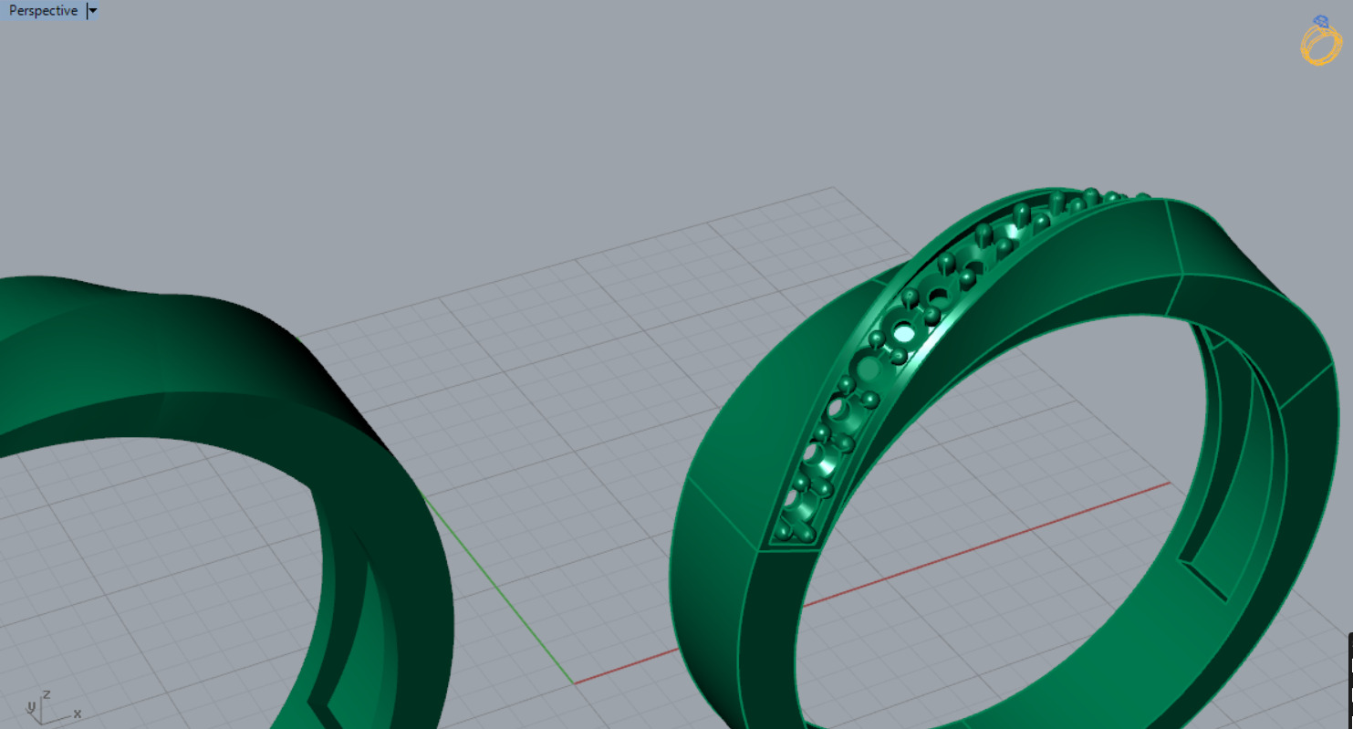 wedding couple ring cr0044 3D print model_4