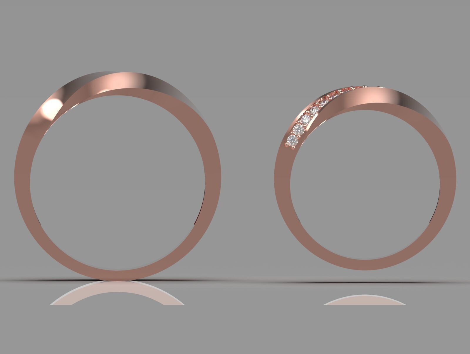 wedding couple ring cr0044 3D print model_1