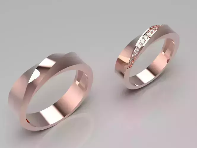 wedding couple ring cr0044 3D print model