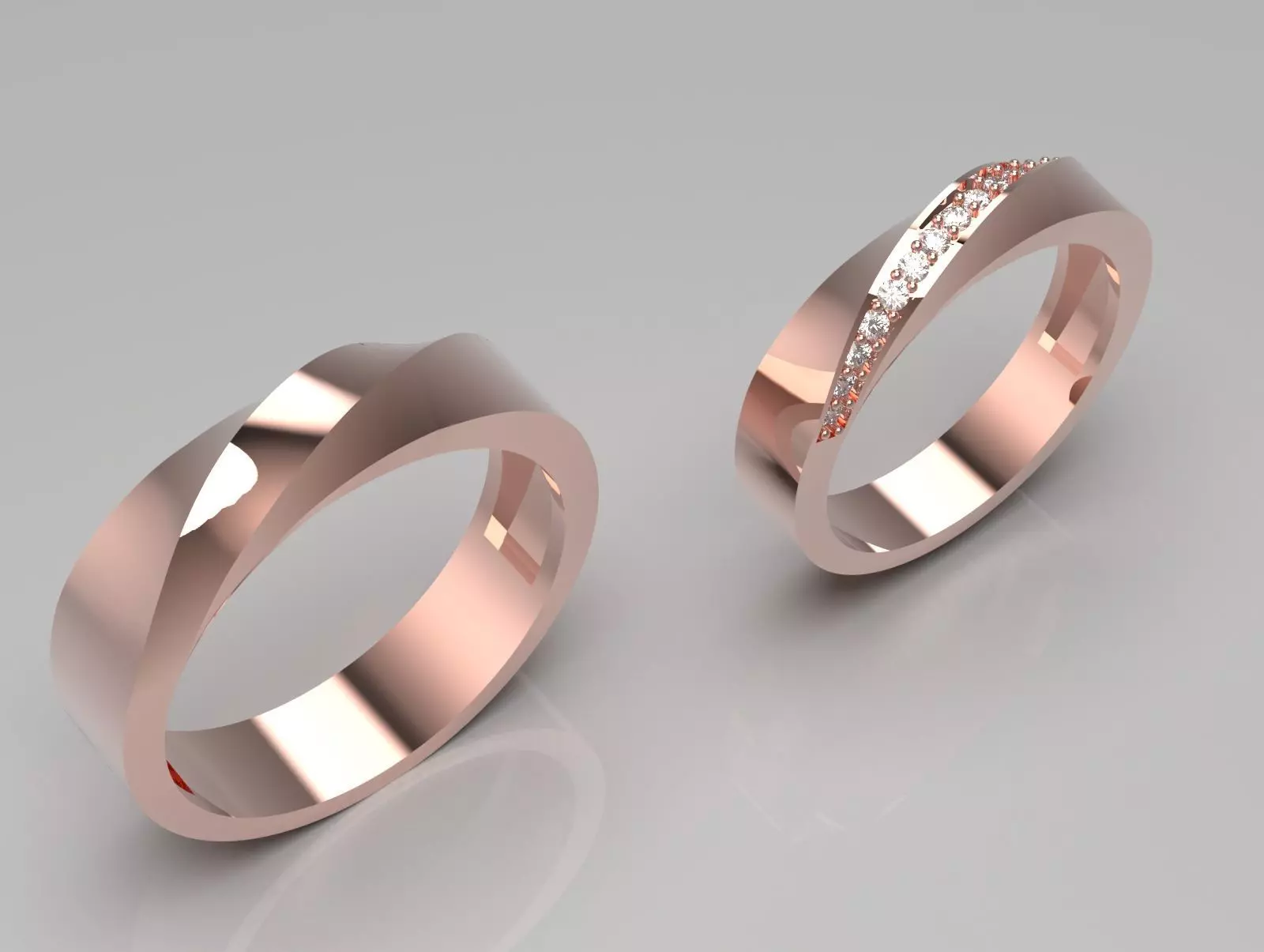 wedding couple ring cr0044 3D print model_0