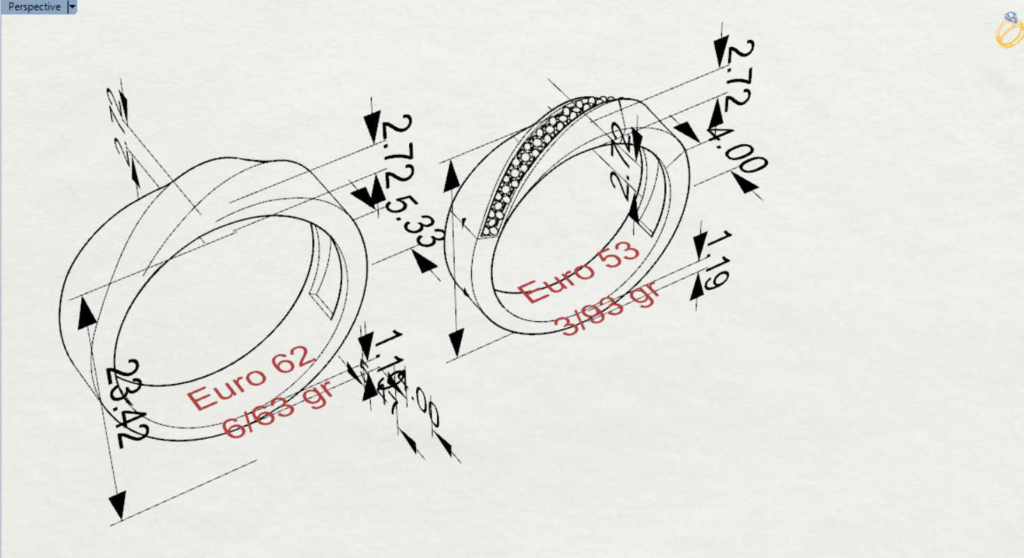 wedding couple ring cr0044 3D print model_18