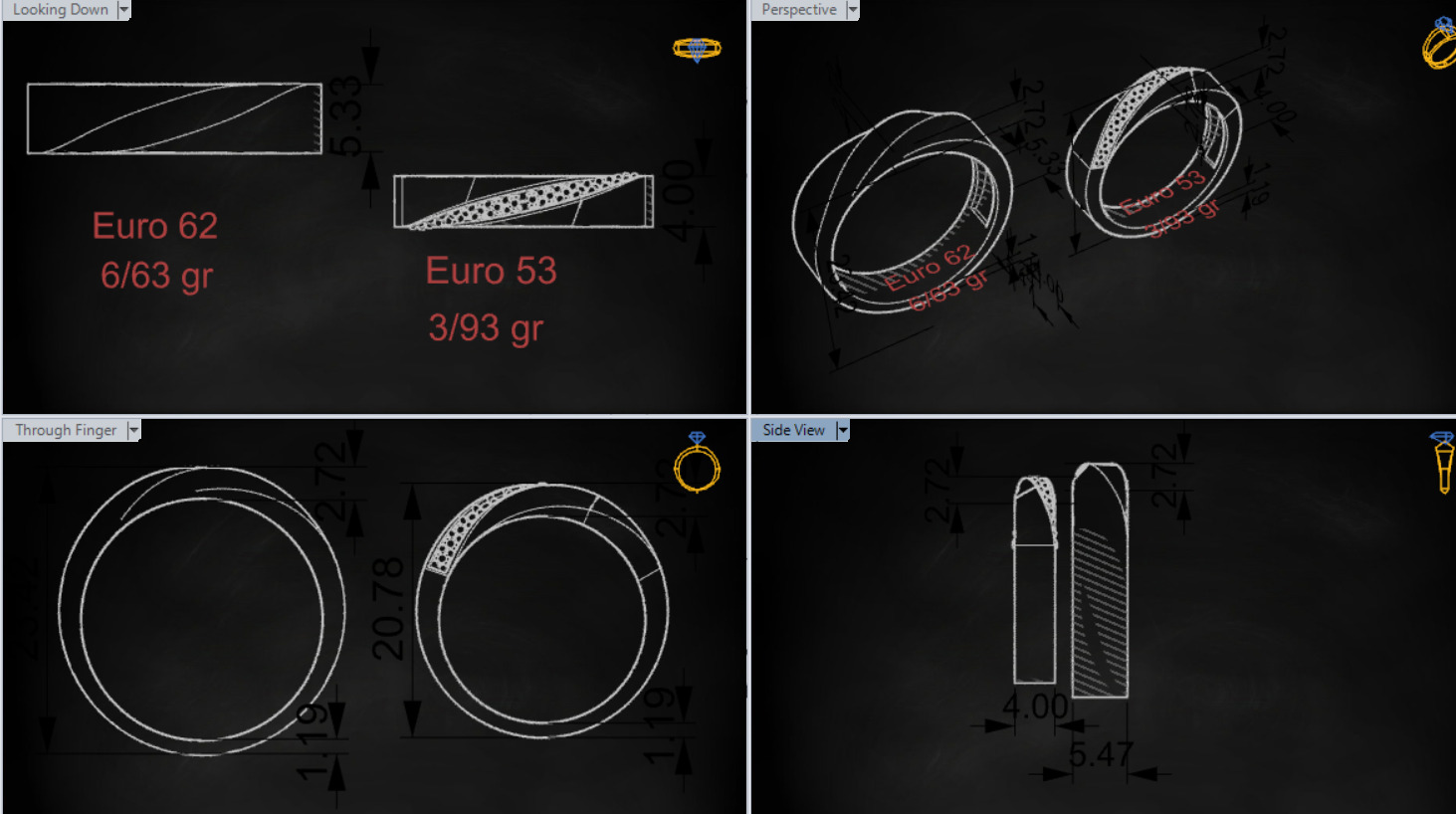 wedding couple ring cr0044 3D print model_23