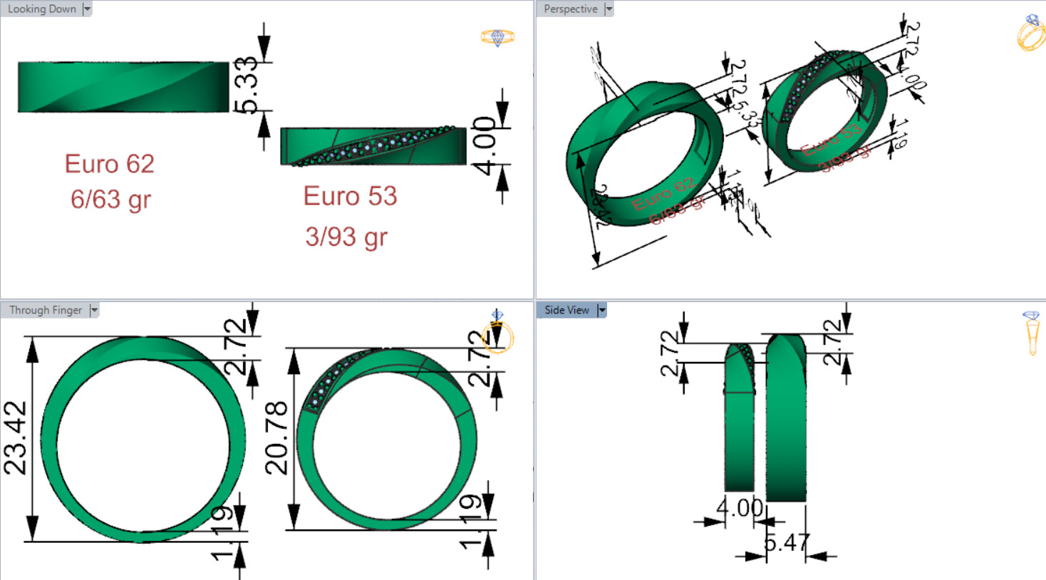 wedding couple ring cr0044 3D print model_22