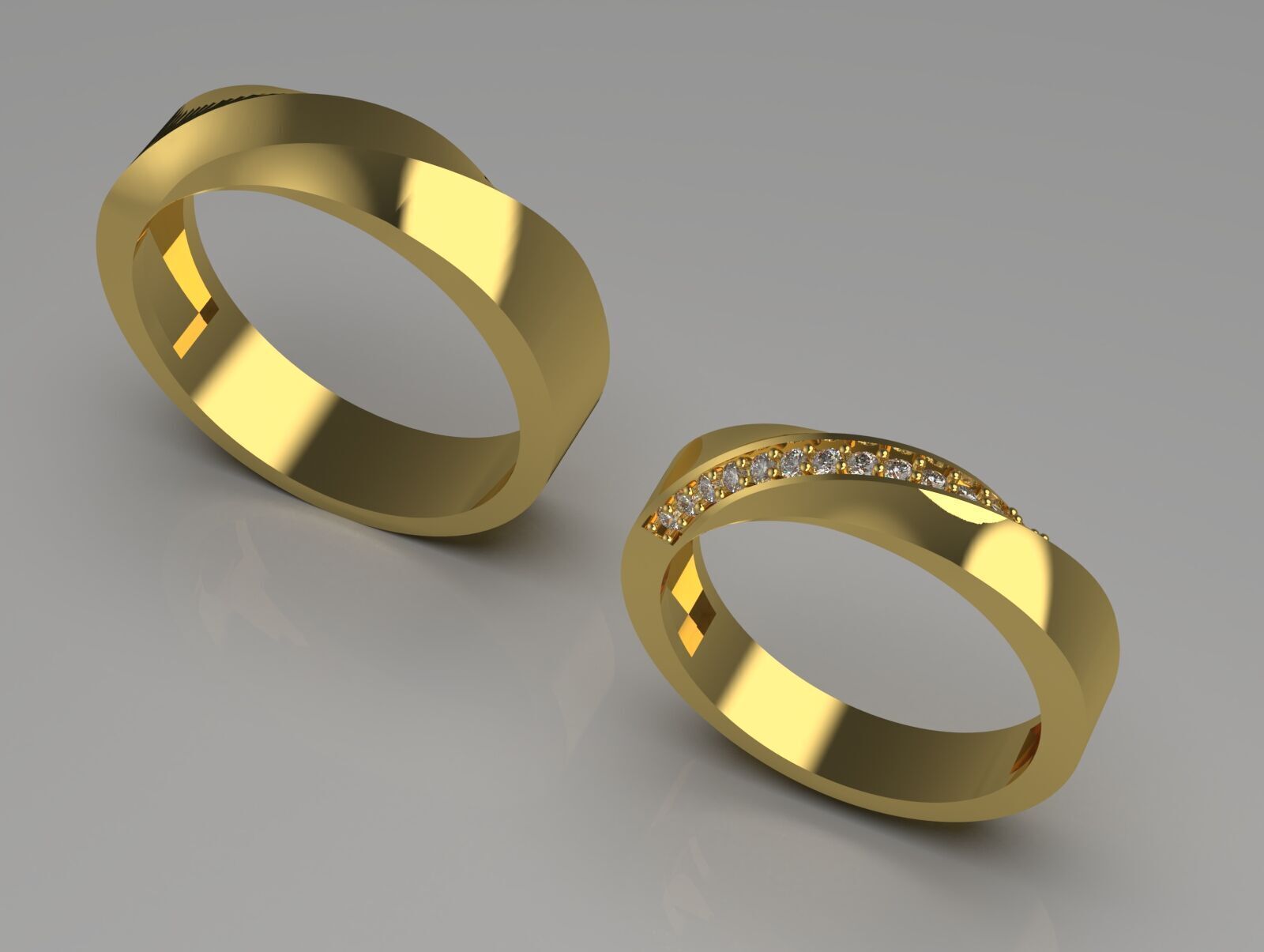 wedding couple ring cr0044 3D print model_16