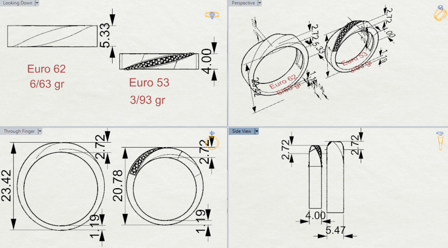 wedding couple ring cr0044 3D print model_17