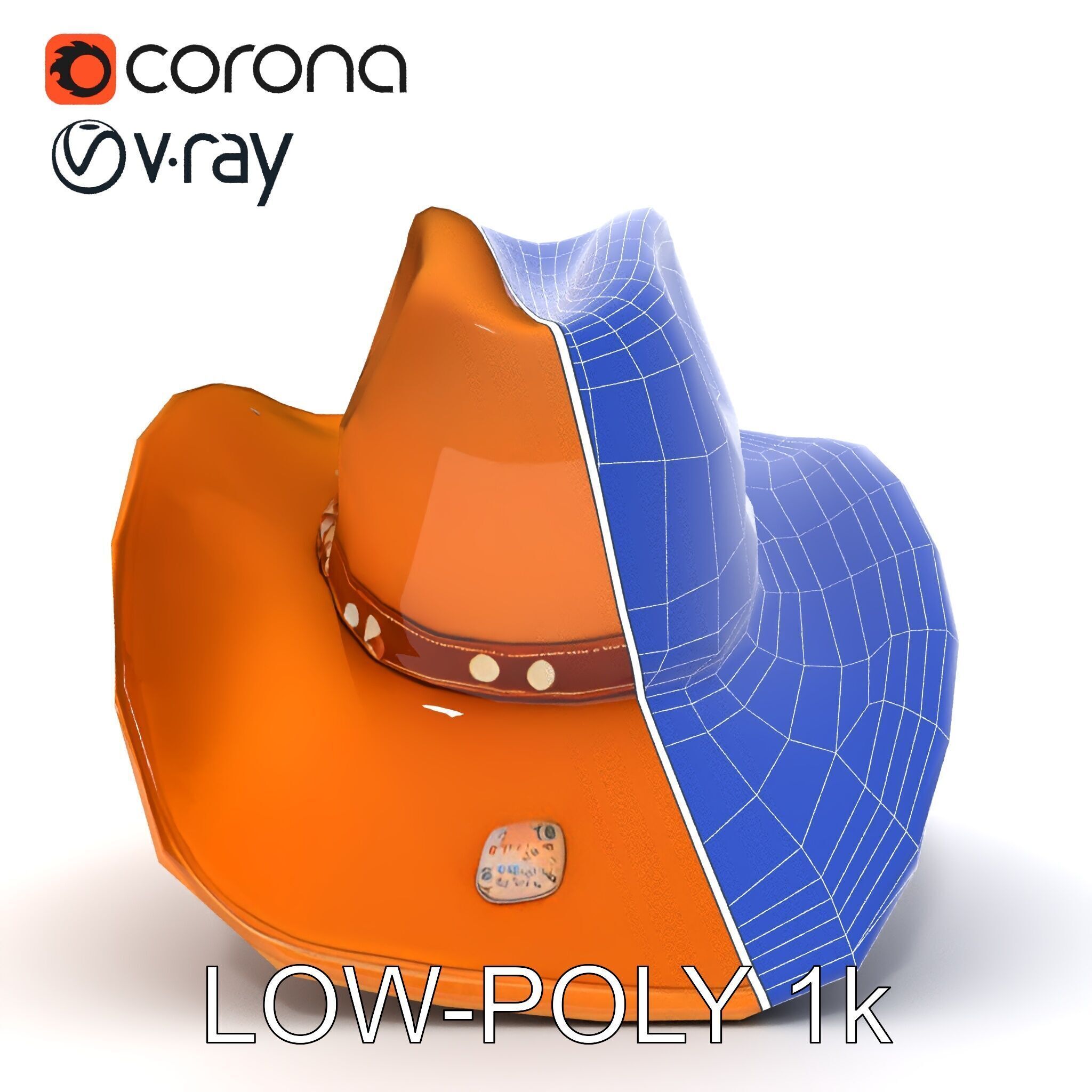 Cowboy Hat D Model Pack Low-poly 3D model_10