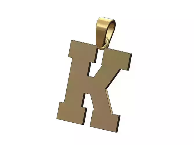 K varsity letter sports letterman jersey pendant charm