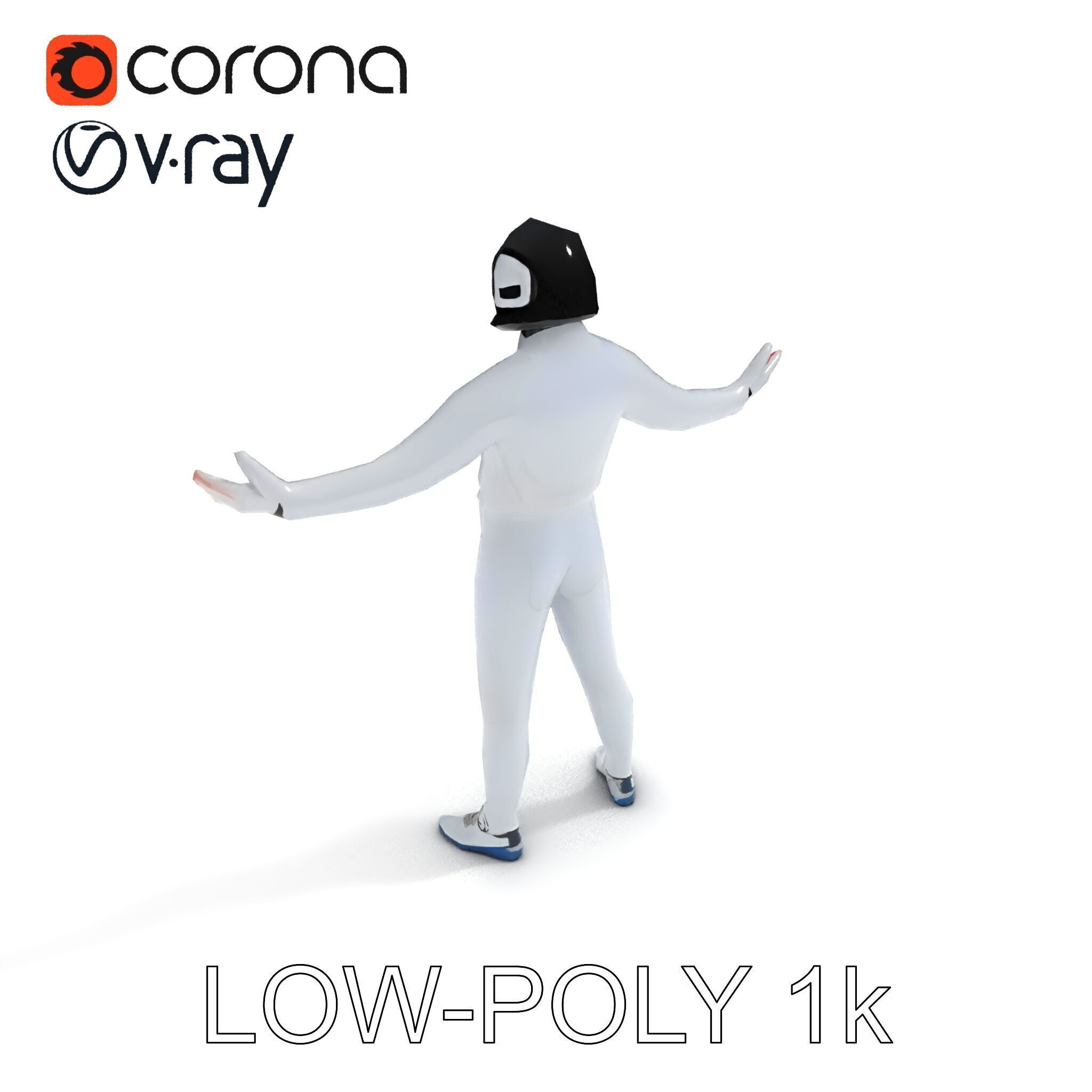 Futuristic Fencer  Detailed D Character Model with PBR Textures Low-poly 3D model_22