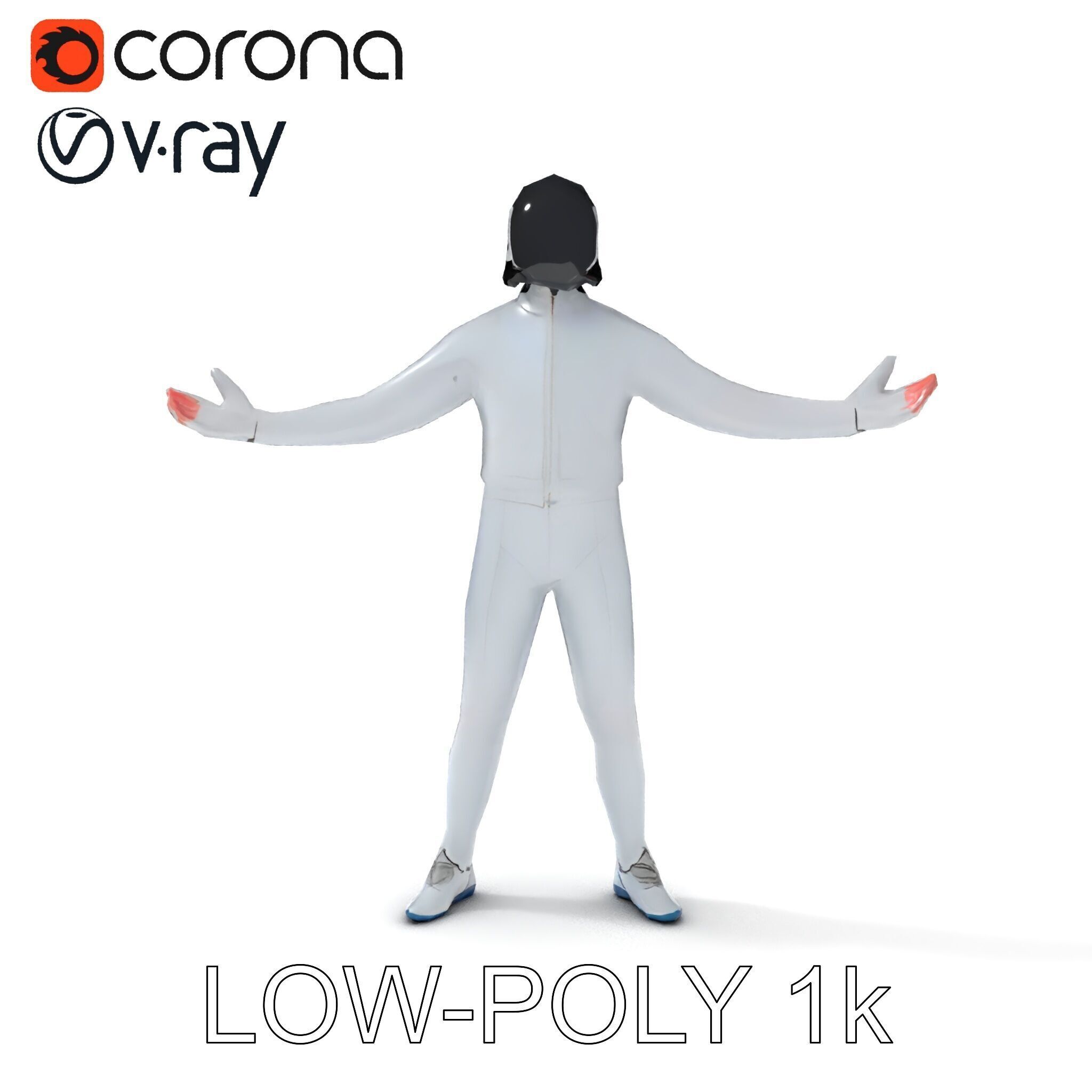 Futuristic Fencer  Detailed D Character Model with PBR Textures Low-poly 3D model_7