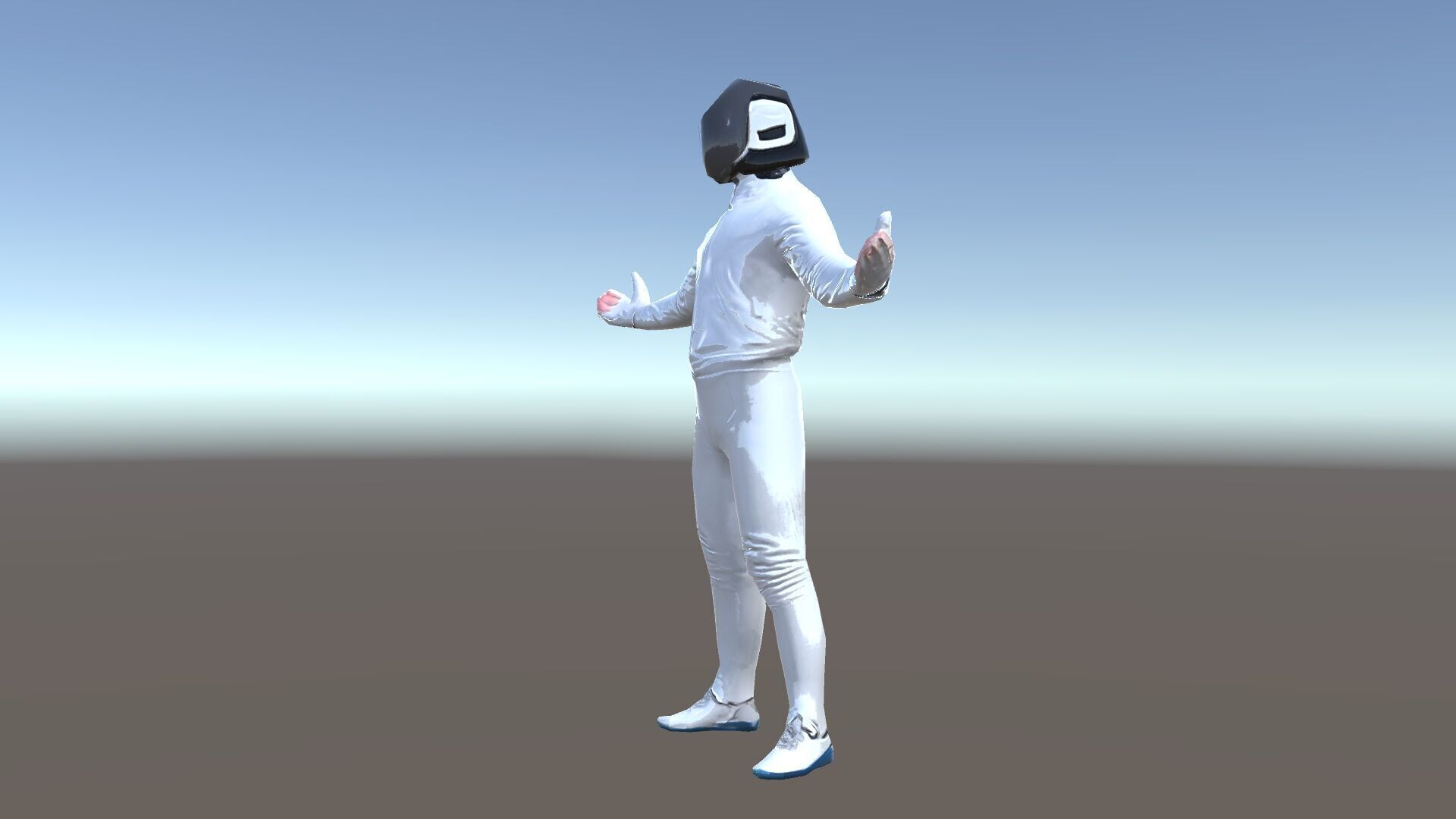 Futuristic Fencer  Detailed D Character Model with PBR Textures Low-poly 3D model_16