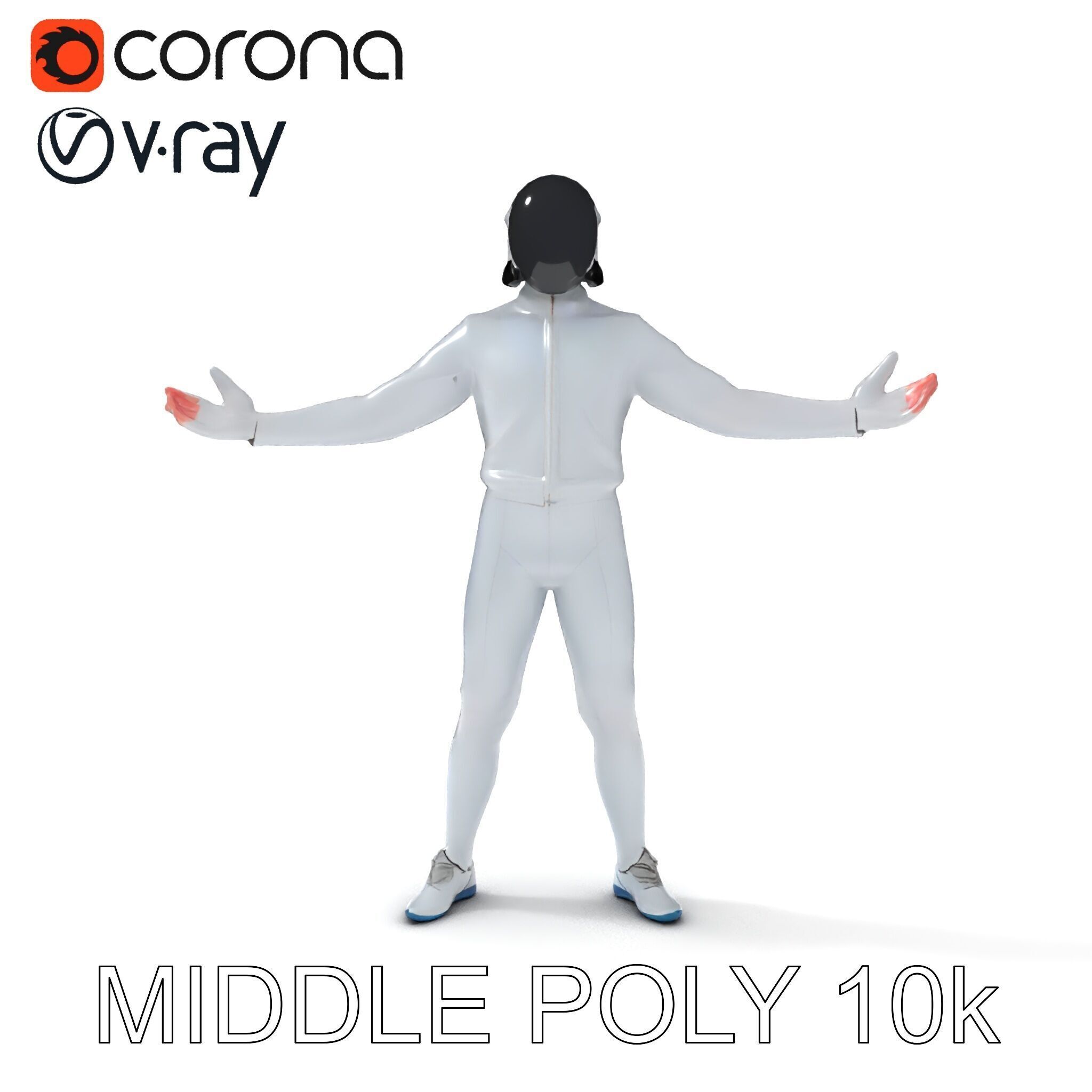 Futuristic Fencer  Detailed D Character Model with PBR Textures Low-poly 3D model_28