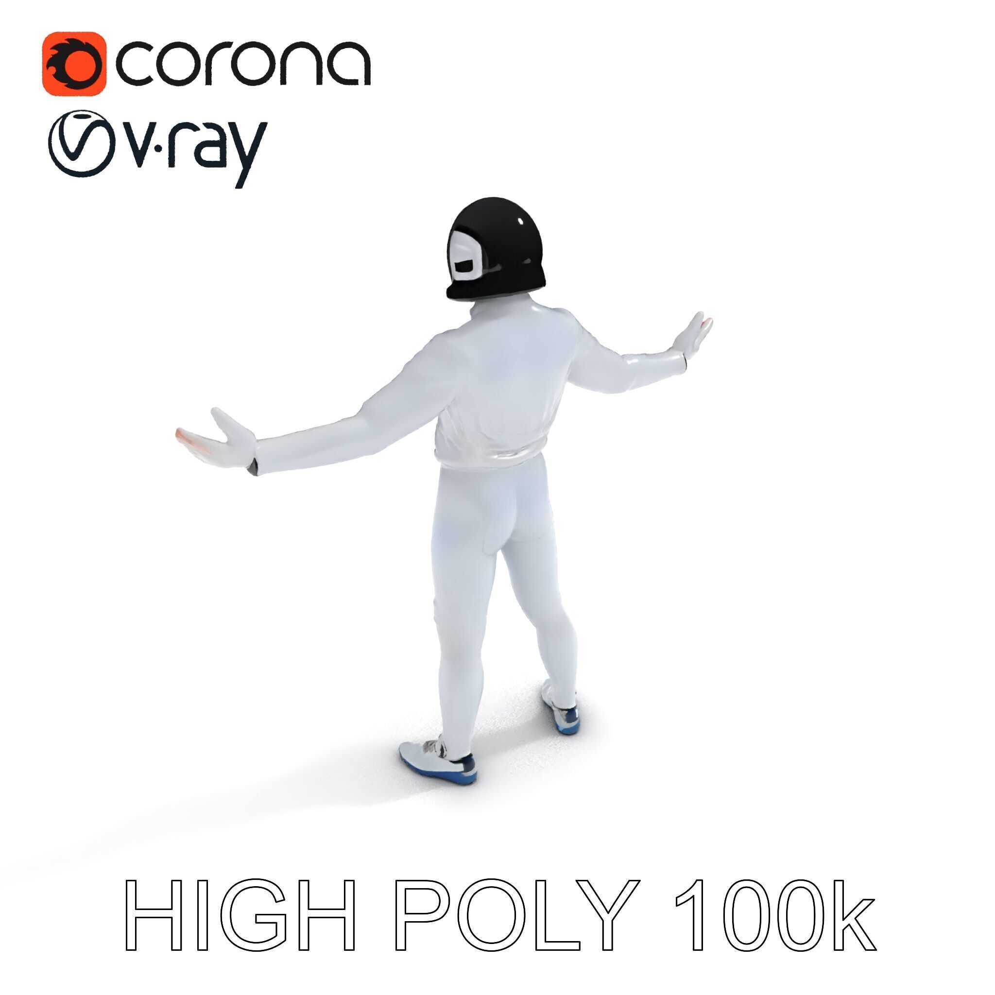 Futuristic Fencer  Detailed D Character Model with PBR Textures Low-poly 3D model_20