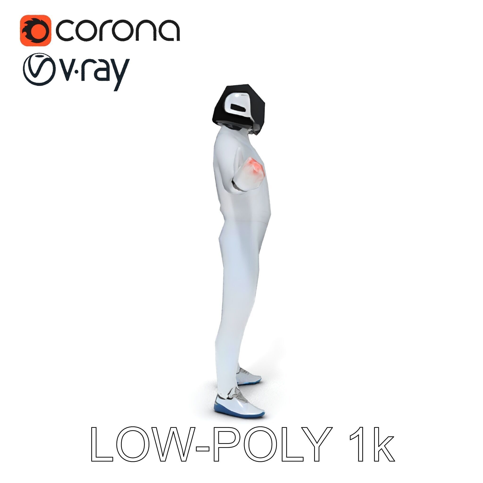 Futuristic Fencer  Detailed D Character Model with PBR Textures Low-poly 3D model_26