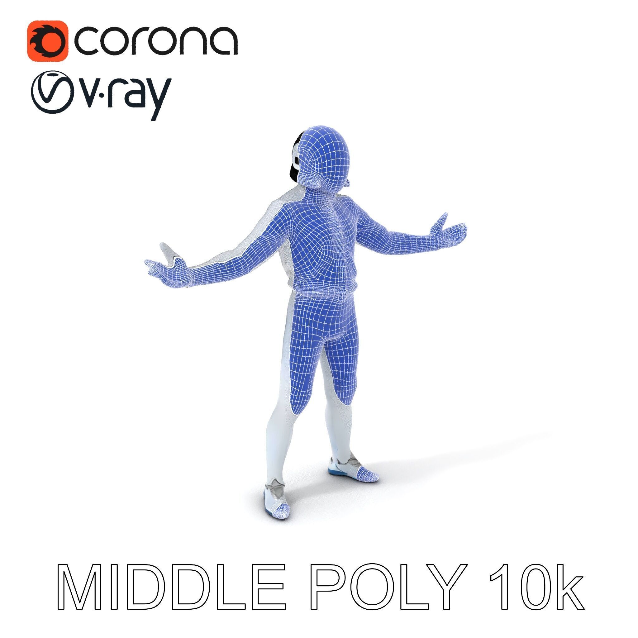 Futuristic Fencer  Detailed D Character Model with PBR Textures Low-poly 3D model_21