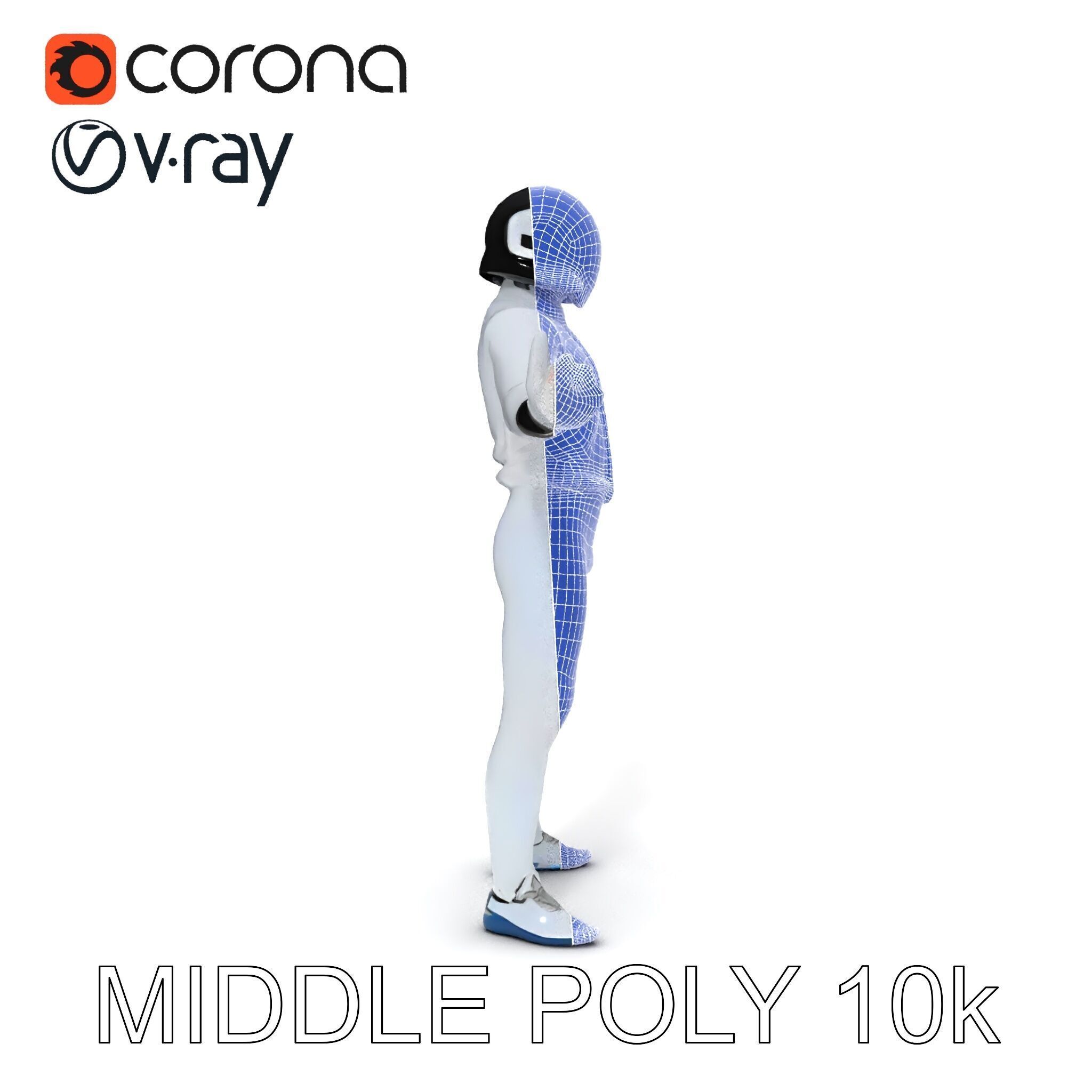 Futuristic Fencer  Detailed D Character Model with PBR Textures Low-poly 3D model_36