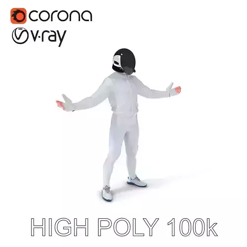 Futuristic Fencer  Detailed D Character Model with PBR Textures