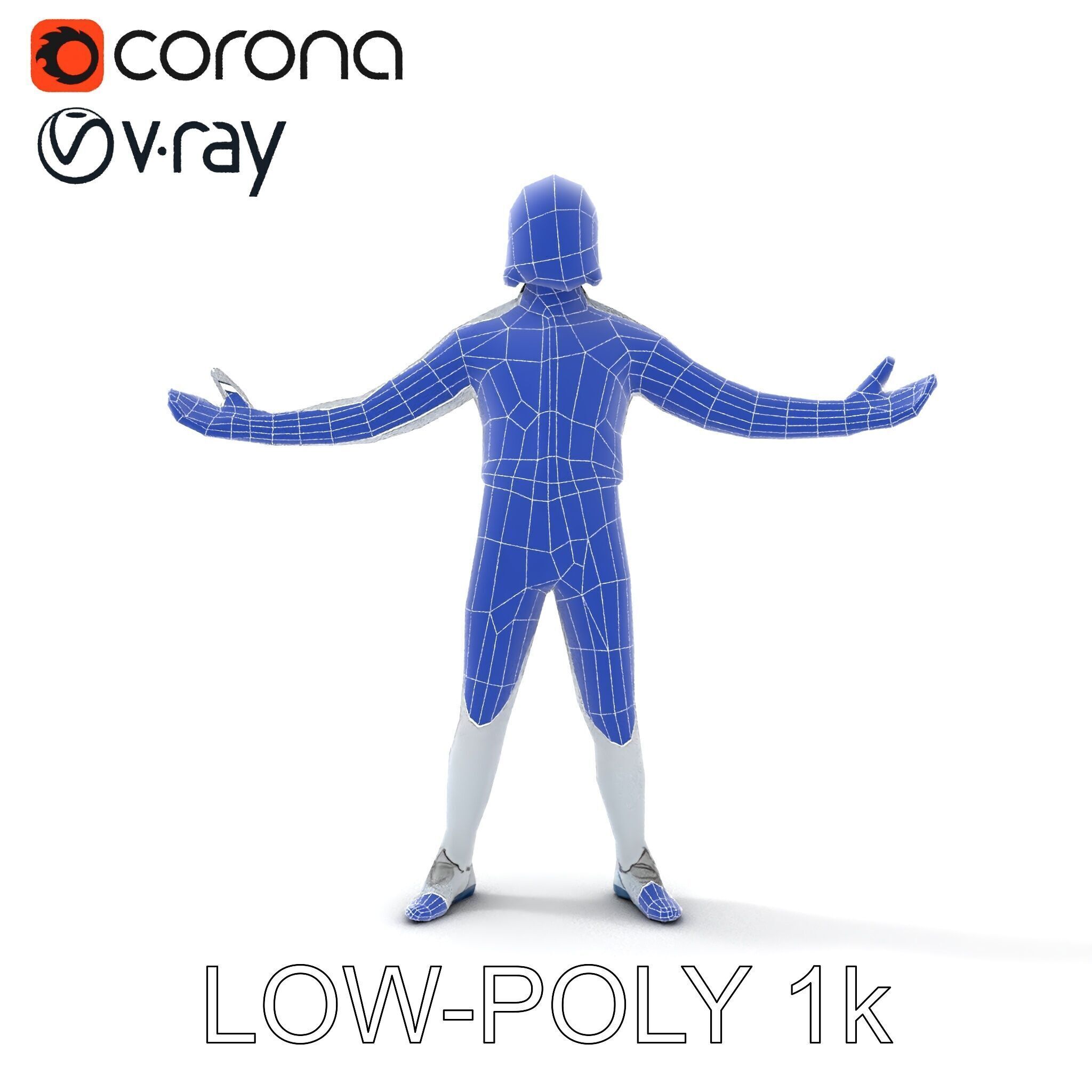 Futuristic Fencer  Detailed D Character Model with PBR Textures Low-poly 3D model_19