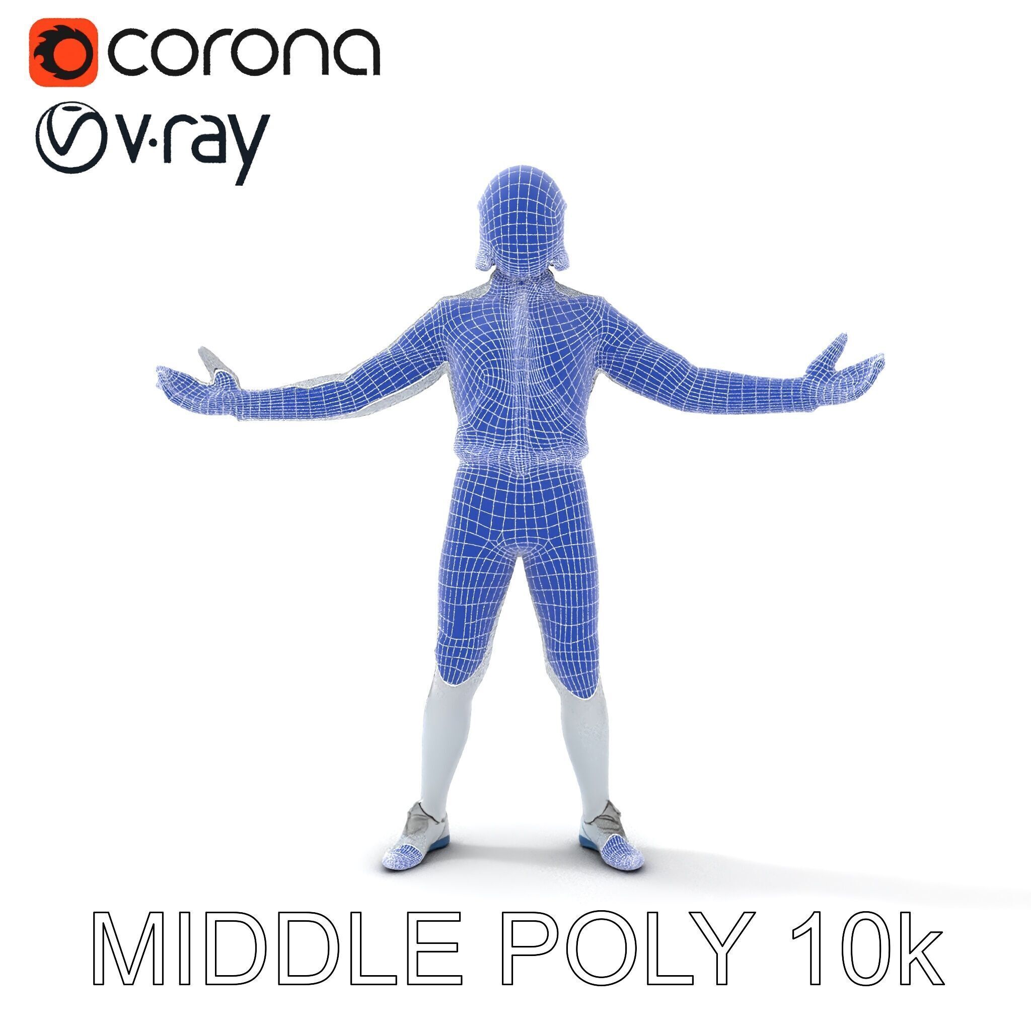 Futuristic Fencer  Detailed D Character Model with PBR Textures Low-poly 3D model_37