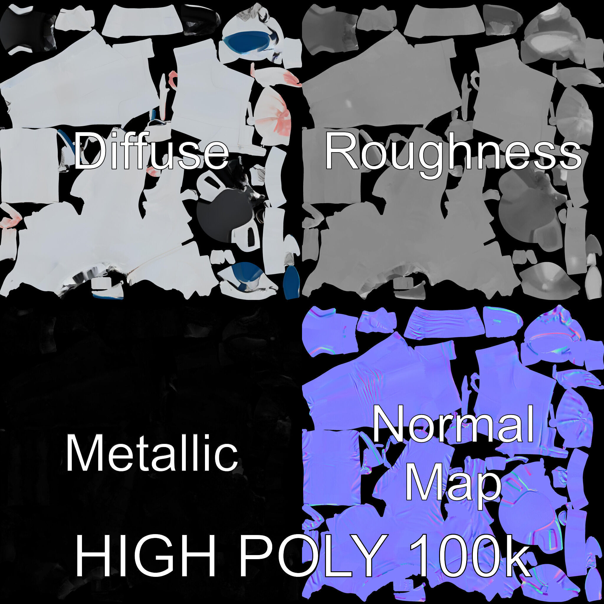 Futuristic Fencer  Detailed D Character Model with PBR Textures Low-poly 3D model_2