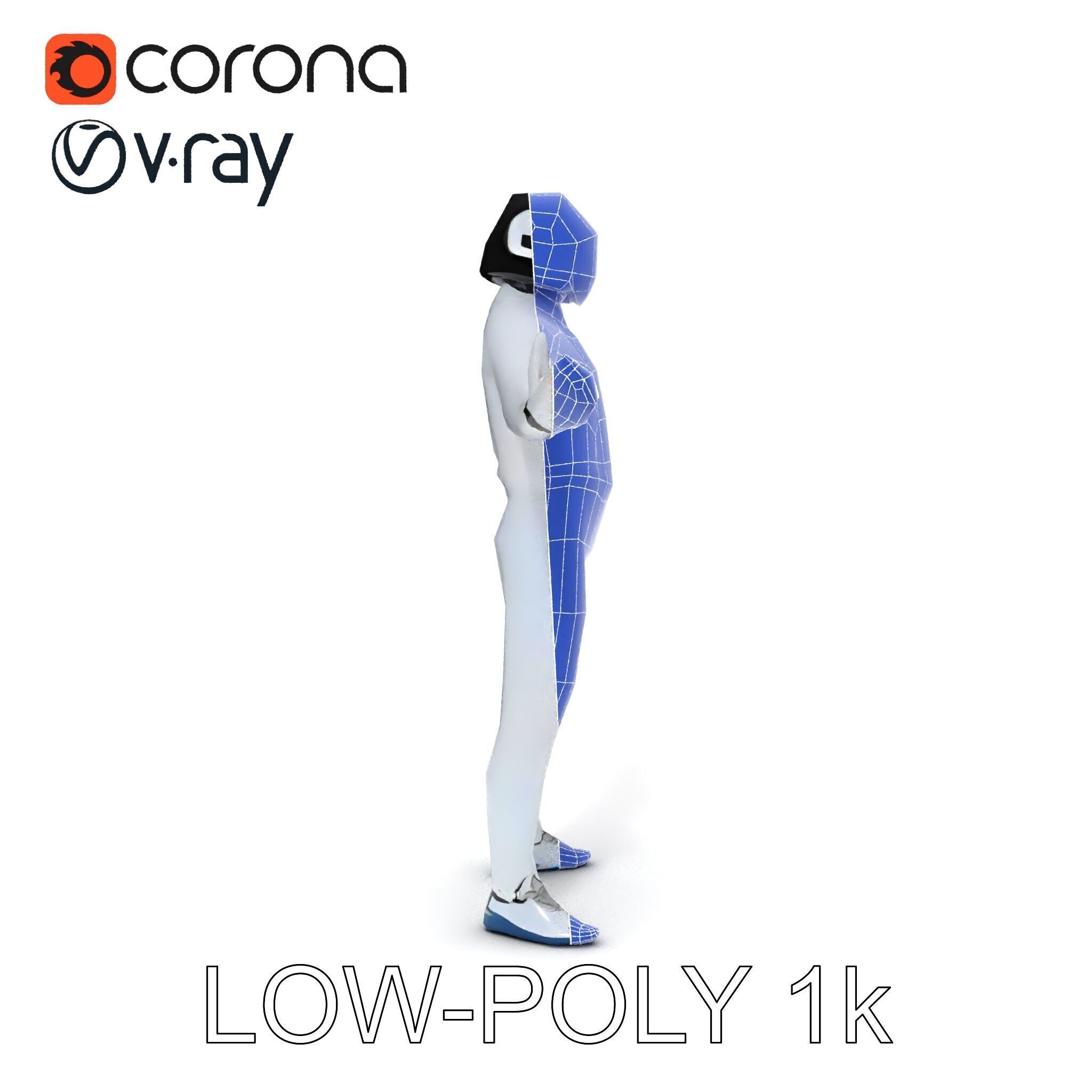 Futuristic Fencer  Detailed D Character Model with PBR Textures Low-poly 3D model_35