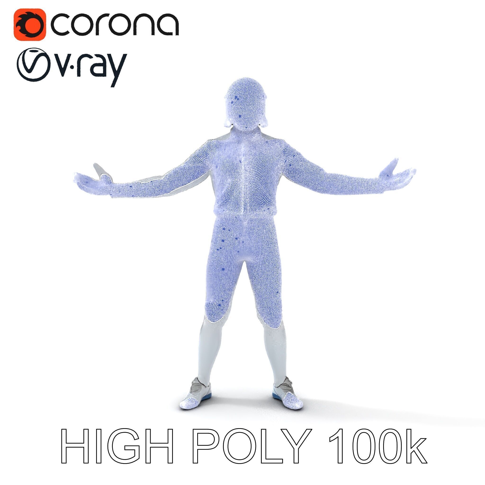 Futuristic Fencer  Detailed D Character Model with PBR Textures Low-poly 3D model_17