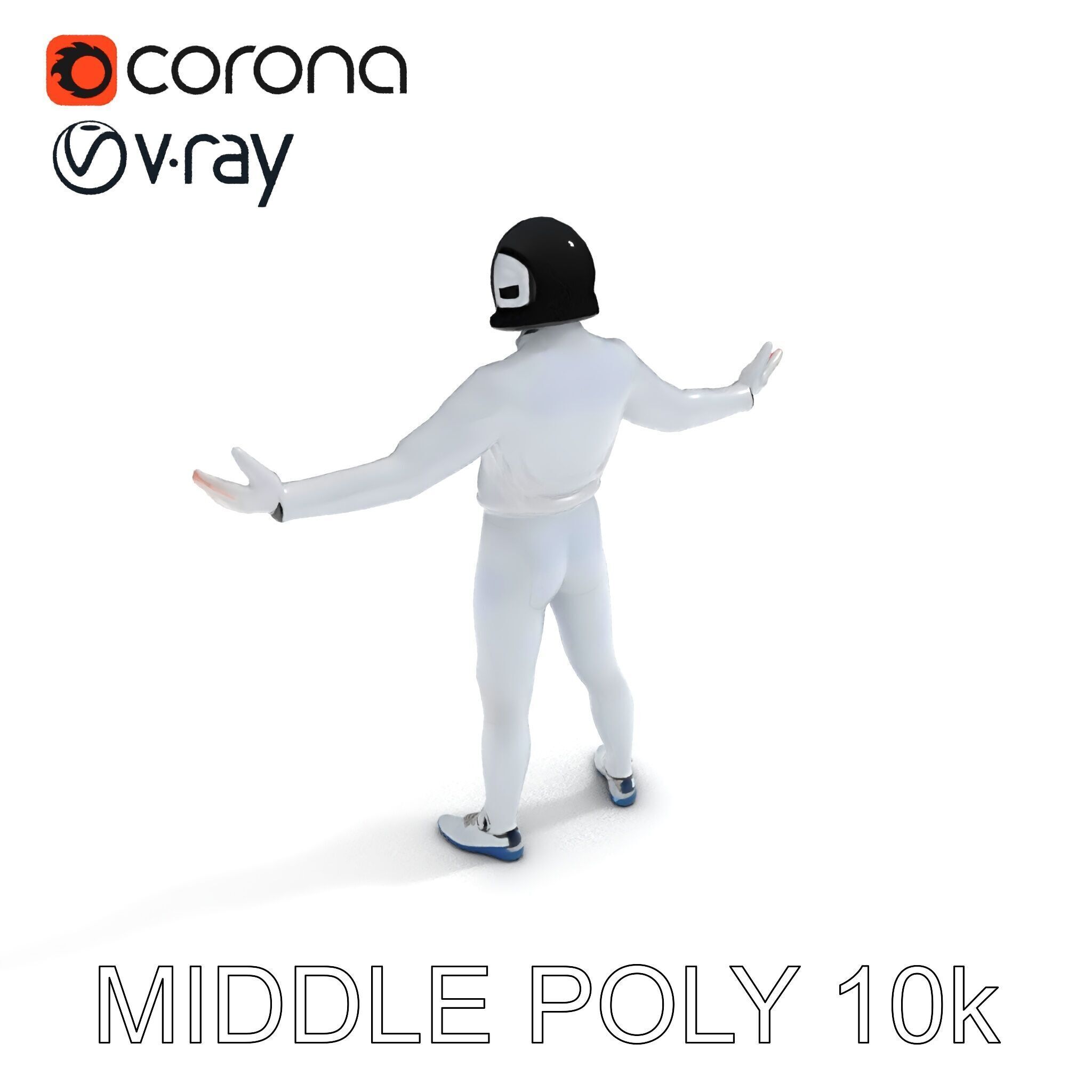 Futuristic Fencer  Detailed D Character Model with PBR Textures Low-poly 3D model_34