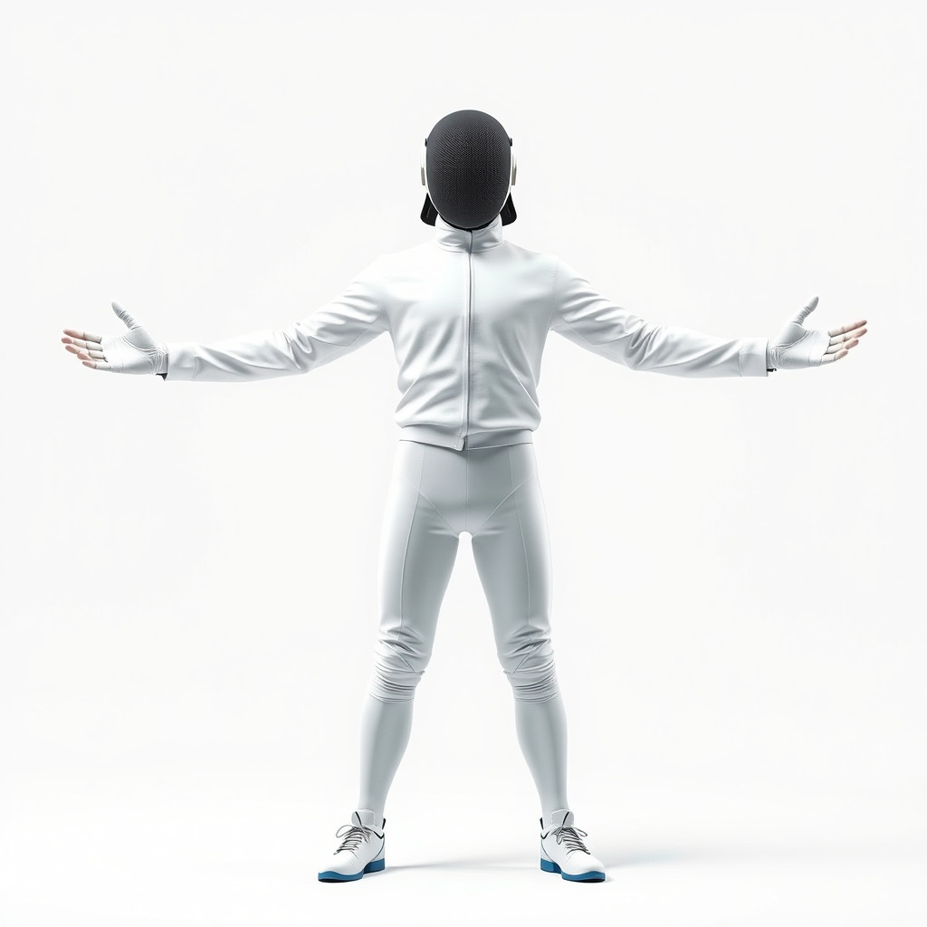 Futuristic Fencer  Detailed D Character Model with PBR Textures Low-poly 3D model_4