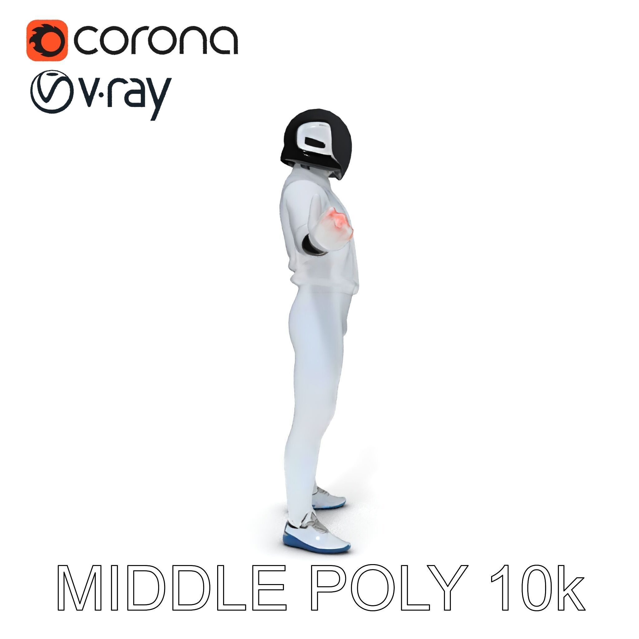 Futuristic Fencer  Detailed D Character Model with PBR Textures Low-poly 3D model_31