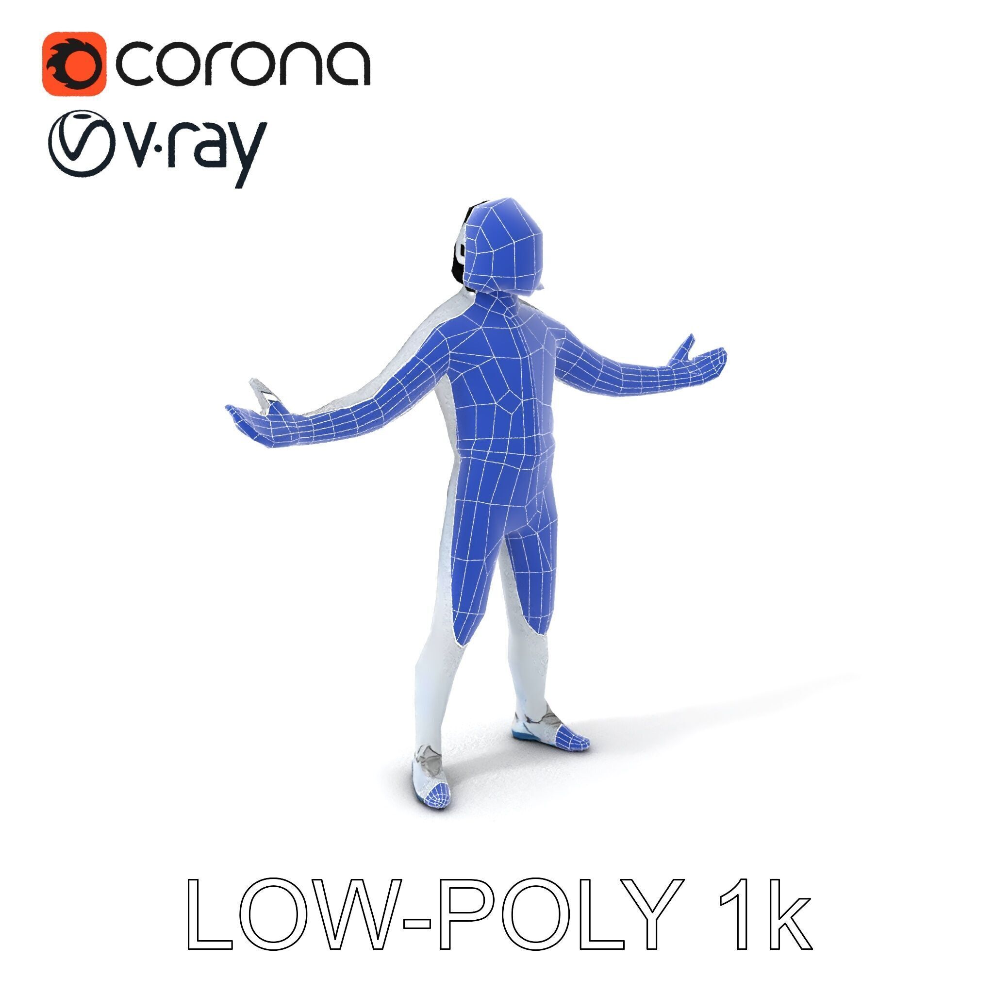 Futuristic Fencer  Detailed D Character Model with PBR Textures Low-poly 3D model_10