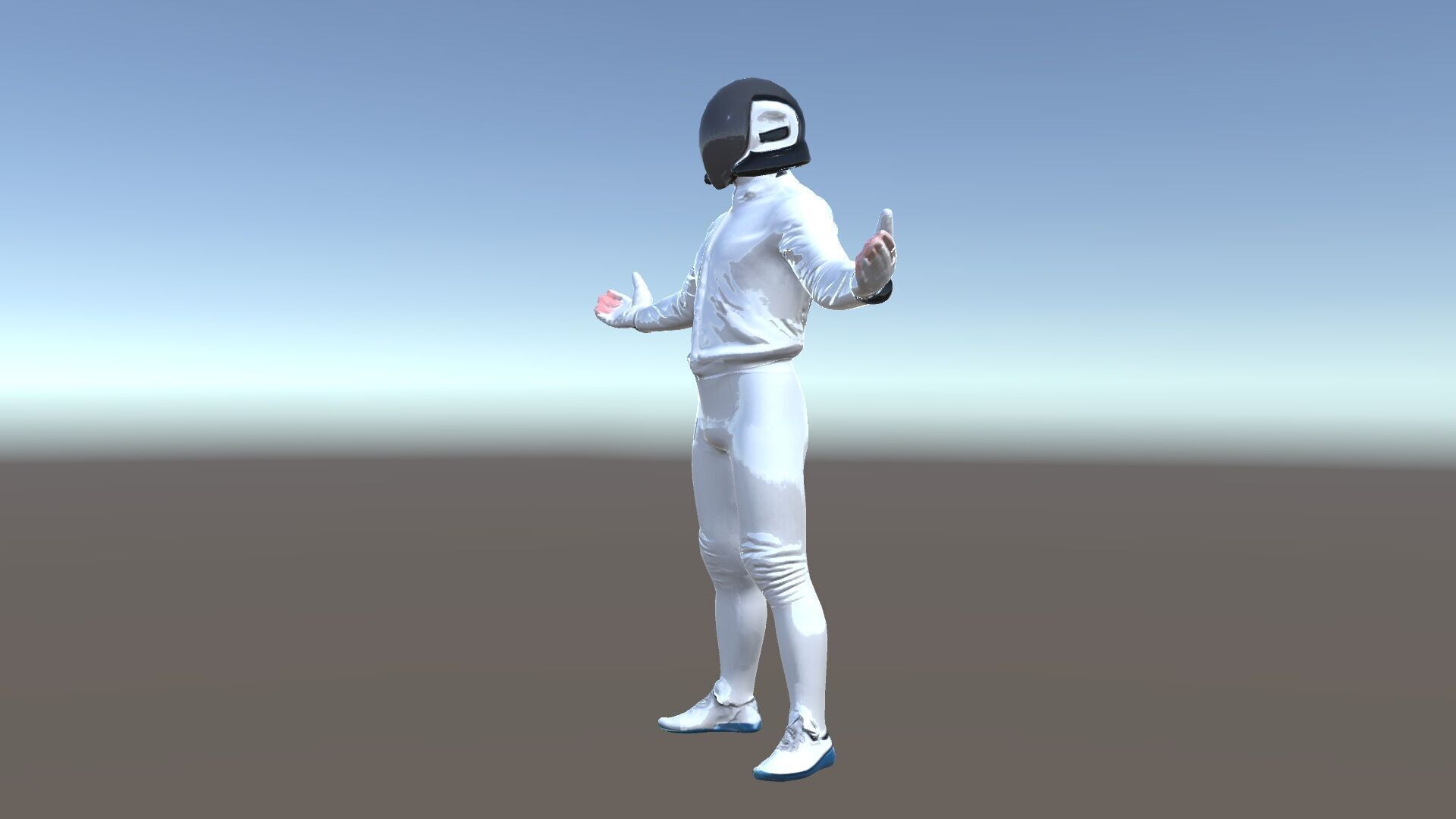 Futuristic Fencer  Detailed D Character Model with PBR Textures Low-poly 3D model_9