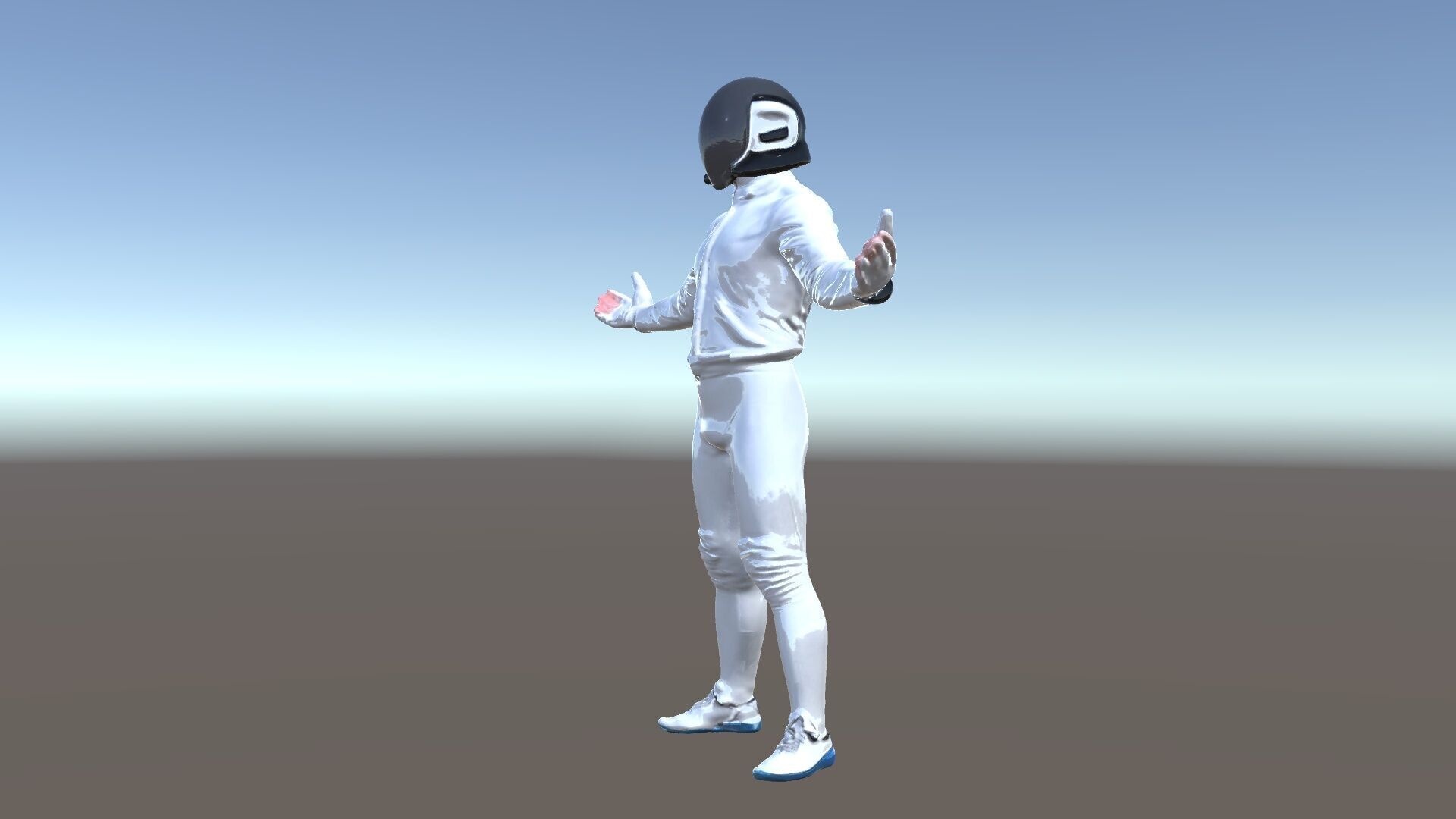 Futuristic Fencer  Detailed D Character Model with PBR Textures Low-poly 3D model_5