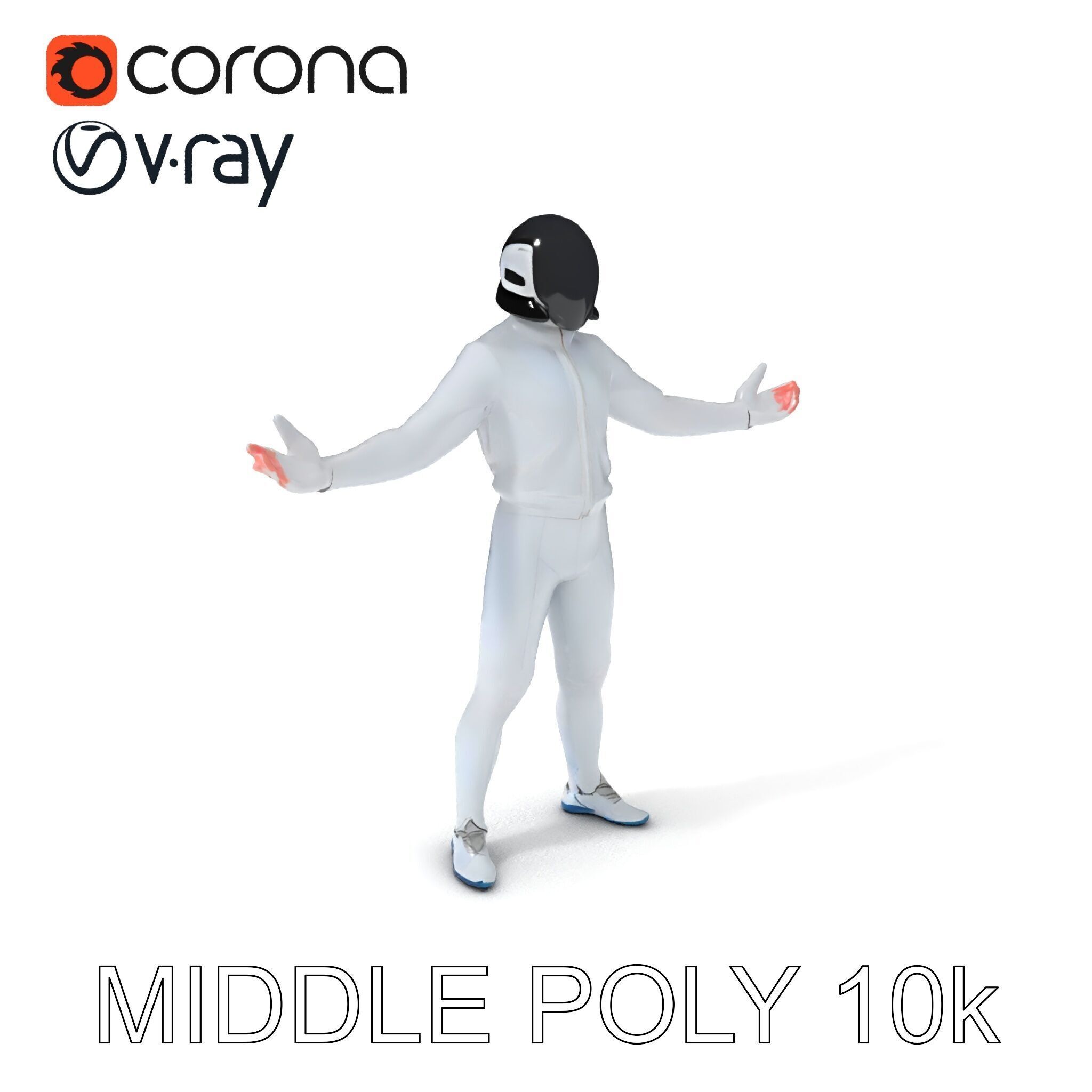 Futuristic Fencer  Detailed D Character Model with PBR Textures Low-poly 3D model_18