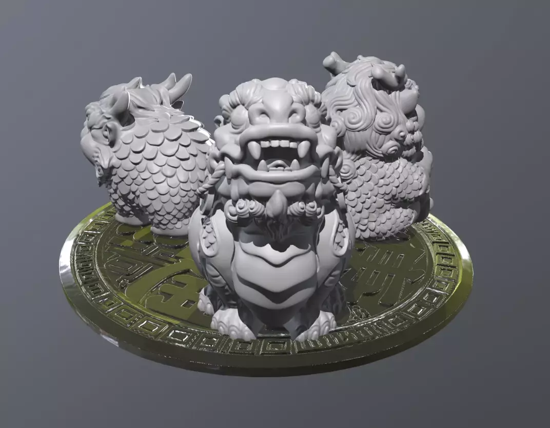 Dragon Mascot Collection 3D print model_0