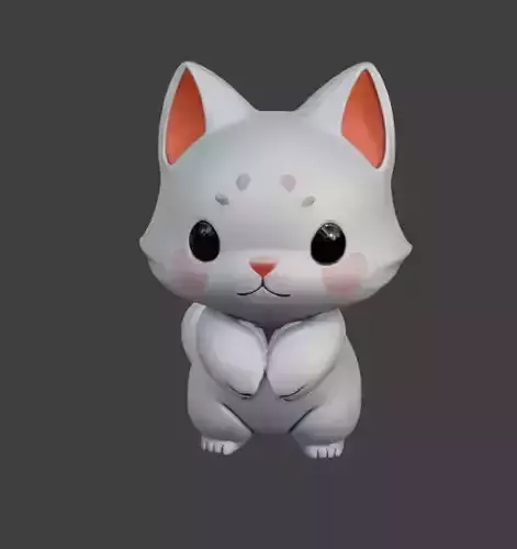 Cute Cat Game-Ready 3D Model with PBR Textures