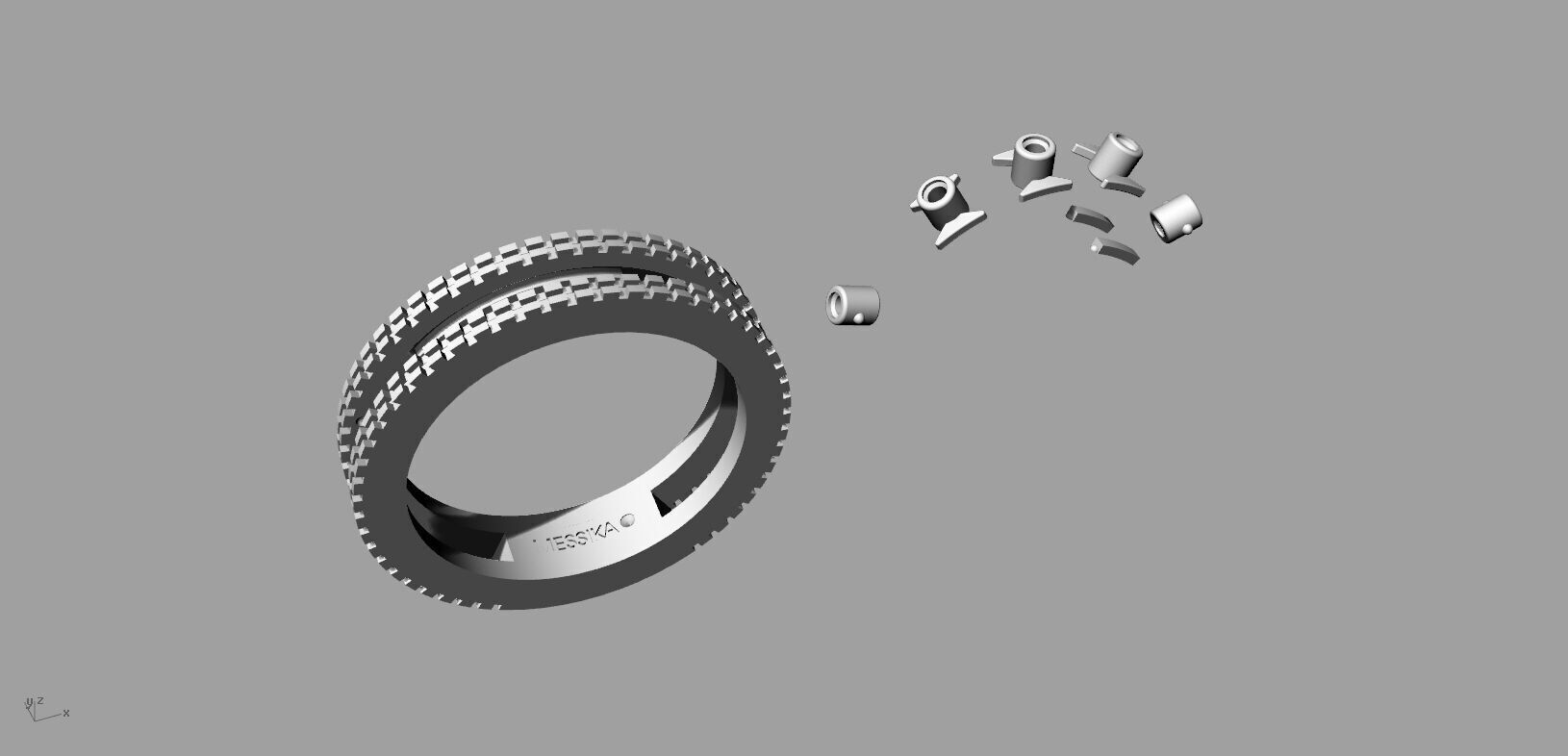 Messika Ring Gold 3D print model_4