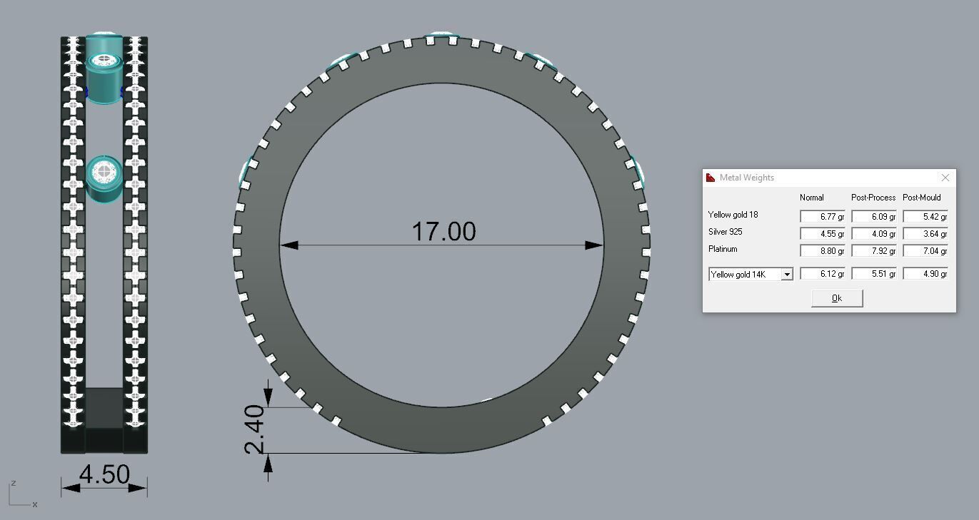 Messika Ring Gold 3D print model_1