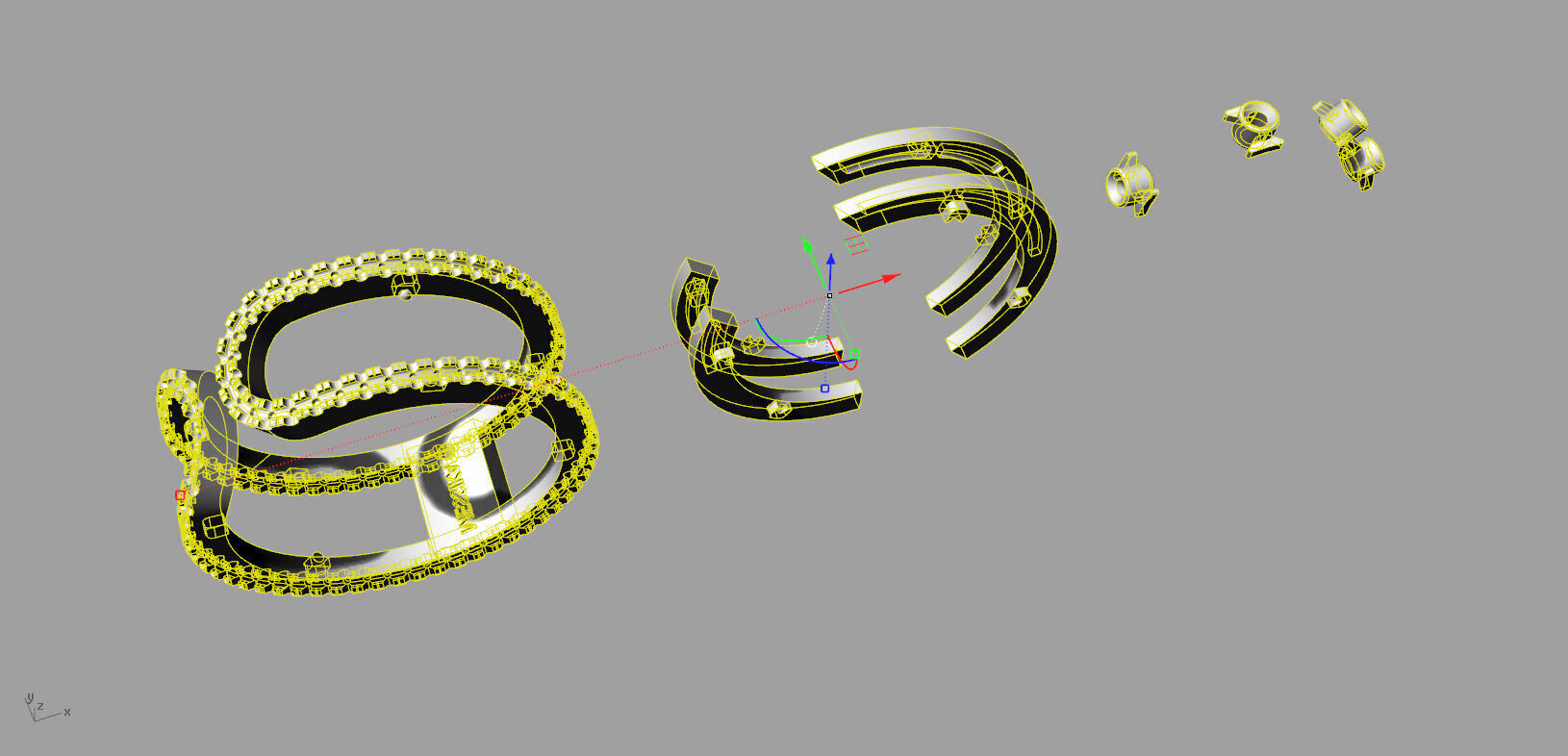 Messika Ring Gold 3D print model_4