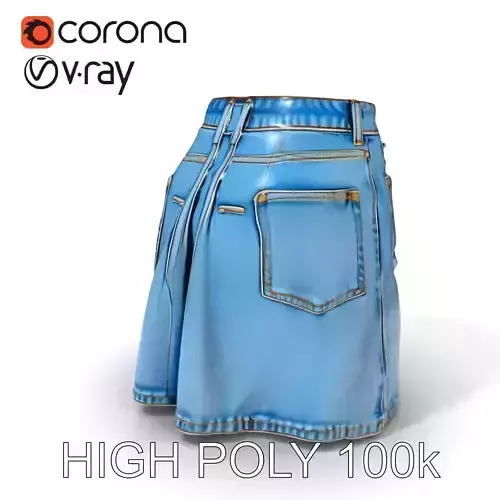 Denim Skirt Model Pack with Detailed Textures