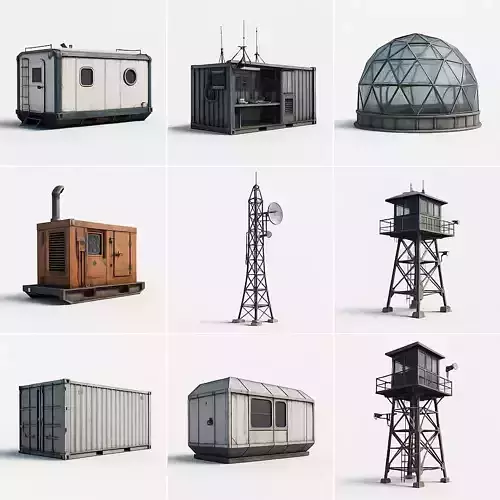 Arctic Research Outpost Kit  7 Game-Ready Assets FBX GLB BLEND