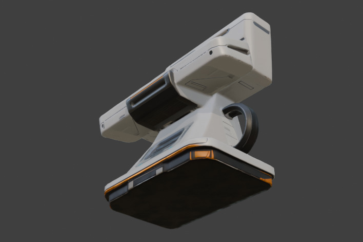 Futuristic Control Panel Game-Ready 3D Model with PBR Textures Low-poly 3D model_12