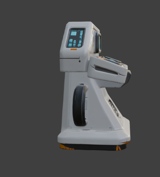 Futuristic Control Panel Game-Ready 3D Model with PBR Textures Low-poly 3D model_1