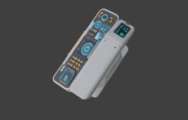 Futuristic Control Panel Game-Ready 3D Model with PBR Textures Low-poly 3D model_11