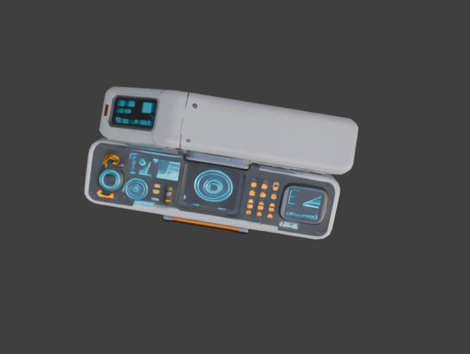 Futuristic Control Panel Game-Ready 3D Model with PBR Textures Low-poly 3D model_20