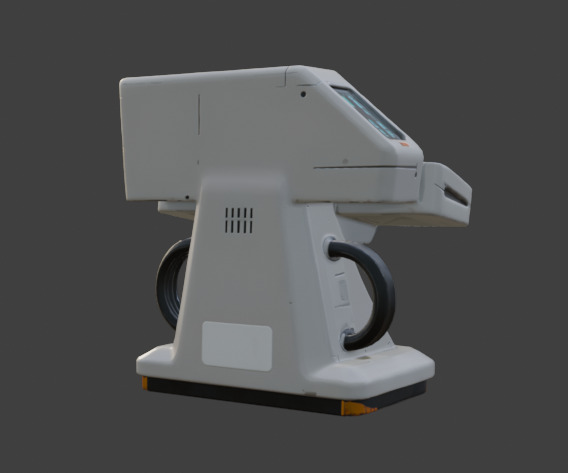 Futuristic Control Panel Game-Ready 3D Model with PBR Textures Low-poly 3D model_6