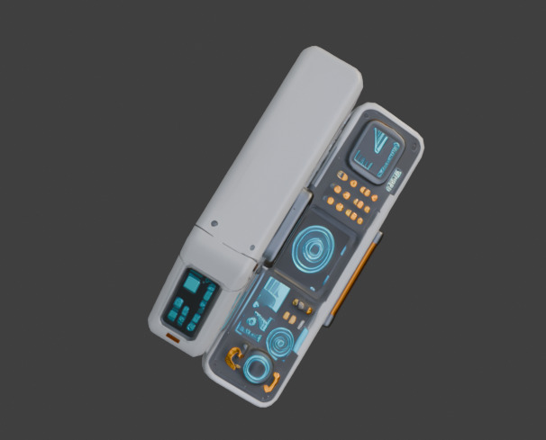Futuristic Control Panel Game-Ready 3D Model with PBR Textures Low-poly 3D model_9