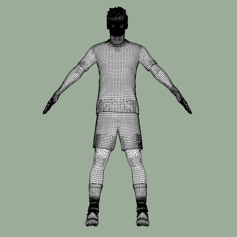 T-Pose Rigged Kvaratskhelia PSG 3D model_7